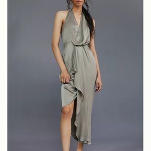NWT $286 ANTHROPOLOGIE Draped Halter Maxi Dress 6